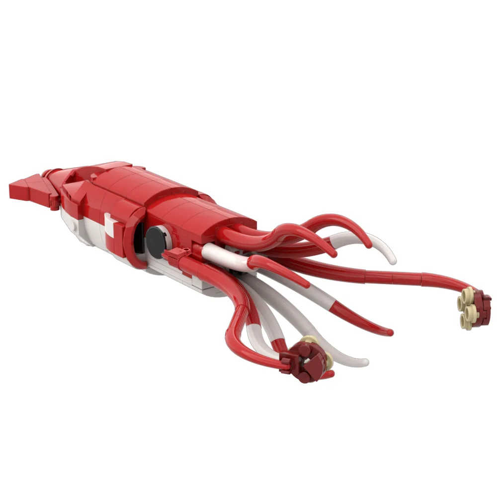 MOC Popularne Gry Subnautica Gigantyczna Kałamarnica Klocki Głęboko Morska Architeuthis dux Model do Składania Zabawki Prezent Urodzinowy dla Dzieci