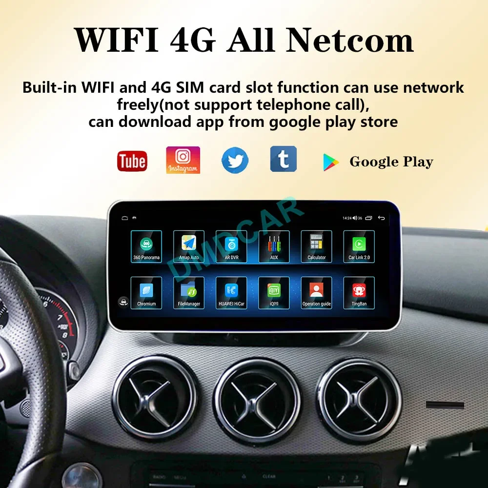 9 pollici Android 13 Carplay Auto Per Mercedes Benz ML W166 GL X166 GL SLK Lettore Multimediale Centrale Schermo Diviso di Navigazione GPS 4G