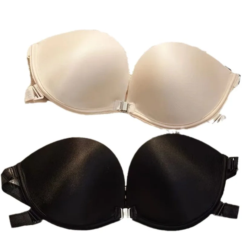 ملابس داخلية يابانية بدون حمالات بإبزيم أمامي بدون حلقات فولاذية، ثديين صغيرين، حمالة صدر سميكة وكبيرة غير قابلة للانزلاق، حمالة صدر غير مرئية مثيرة لـ