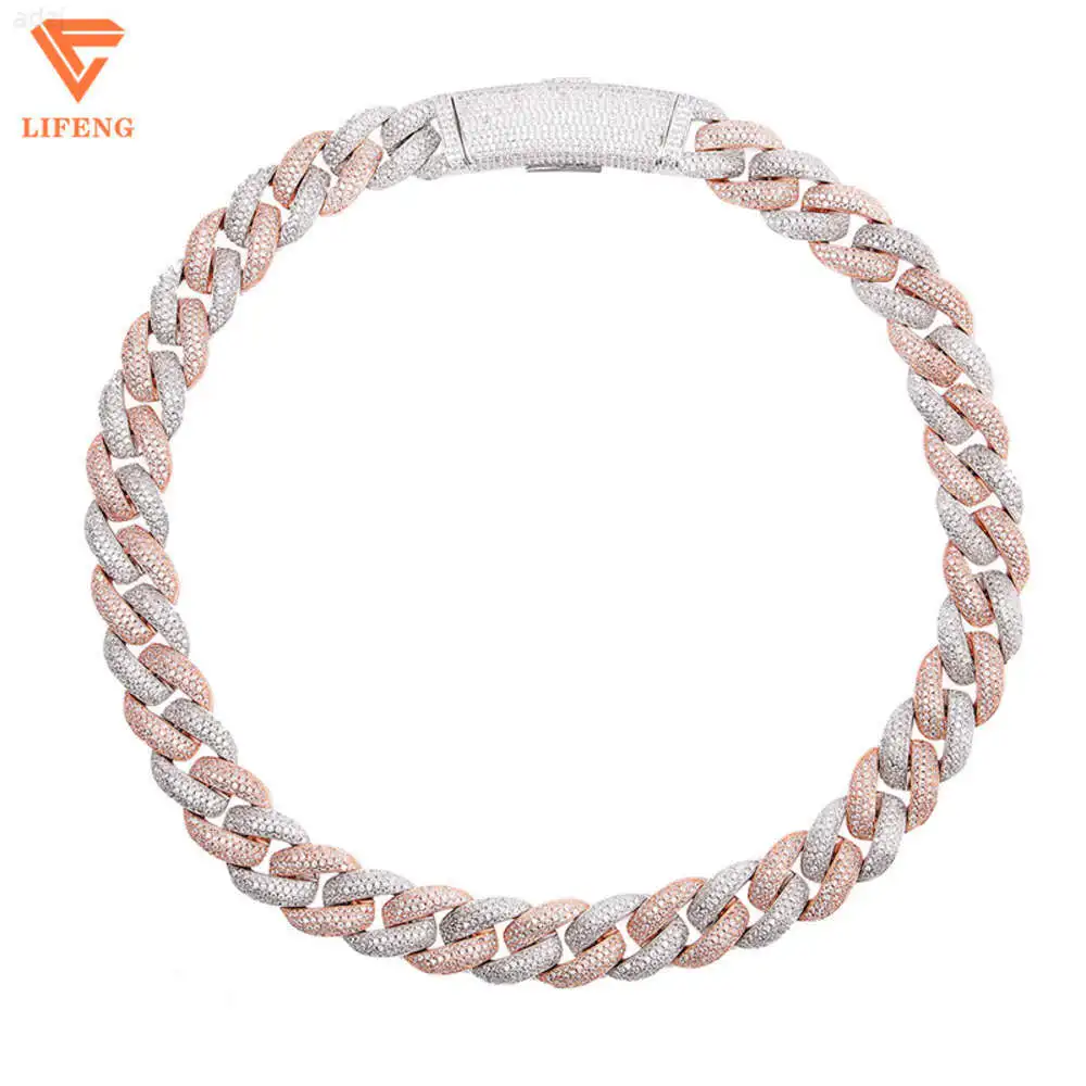 

Wholesale Jewelry 925 Silver Exquisite Rose Gold Plated Bling Necklace Infinity Moissanite Hinge Necklace for Women