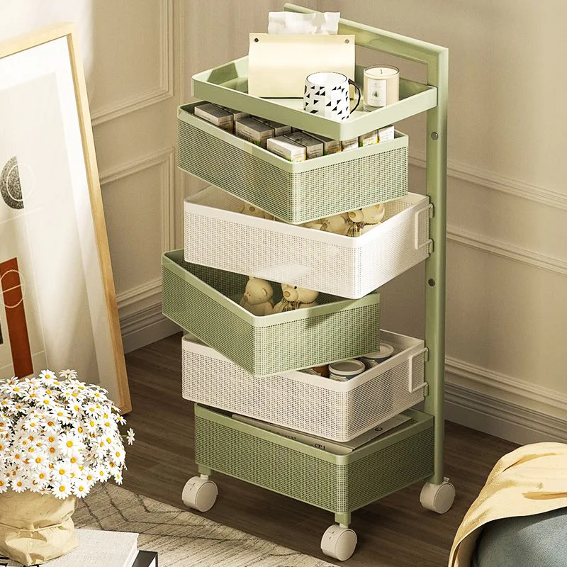 

Mobile Rotatable Drawer-type Storage Cabinet - Rolling Organizer Shelf for Kitchen, Bedroom & Bedside Snack Storage