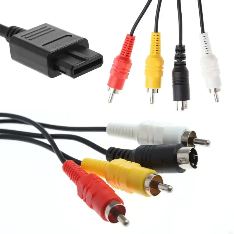 N7MC 1.8M/6FT Multifunction Video A/V Cable Cord RCA for 64 N64 GameCube for NGC SNES for SFC Console