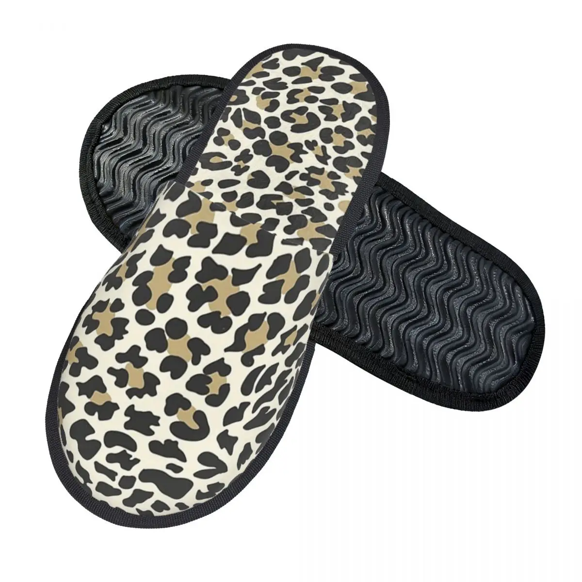 Custom Golden Amber Leopard A Golden Cheetah Print Slippers Memory Foam Warm Soft Women House Slipper Indoor Fluffy Shoes