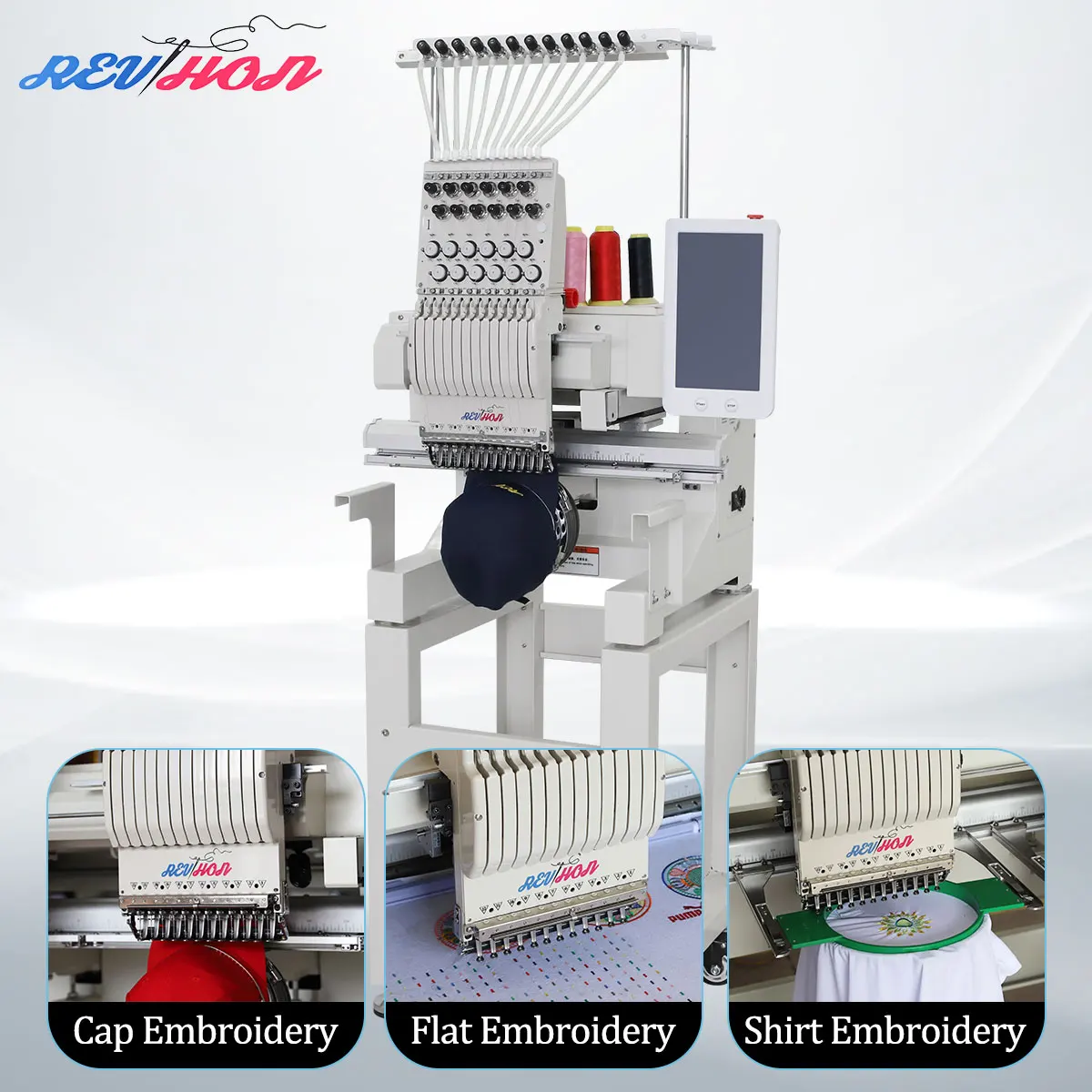 Best New Computerized Embroidery Machines with Motor & Engine 9 Needles for Home Use T-Shirts & Hats Embroidery