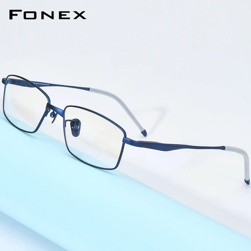 FONEX Pure Titanium Eye Glasses Frames for Men Square Eyeglasses 2021 New Male Vintage Korean Eyewear 8556