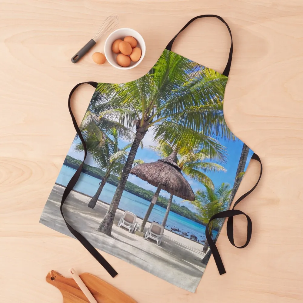 Tropical Beach Palm Tree Paradise Apron Men gift Kitchen Front Apron