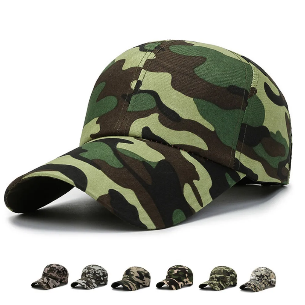 Camo Baseball Cap Tactical Training Hat Outdoor Sport Sunshade Hiking Travel Fishing Leisure Sun Caps