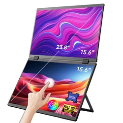 Monitor portátil dual 1080P FHD de la pantalla táctil de 15,6 pulgadas con 360 °   Flip pantalla externa para PC, portátil, Mac, teléfono, Xbox PS4/5 Switch