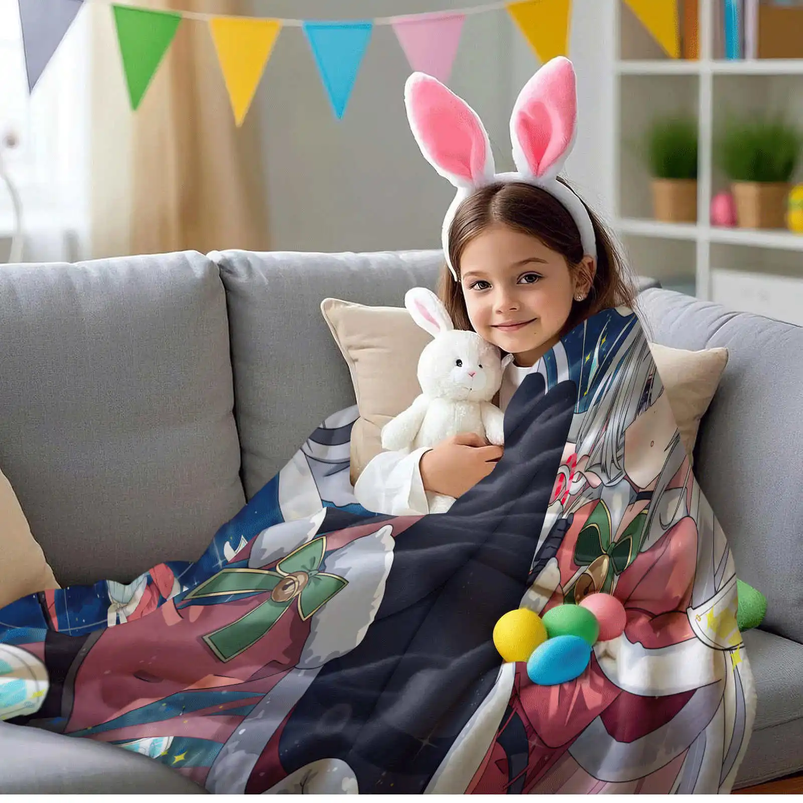 Blue Archive Girl Printed Throw Blanket Soft Cozy for Home Travel Birthday