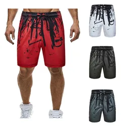 2024 Splash-ink Men's Shorts Casual Quick Dry Joggers Short Sweatpants Summer Drawstring Hip Hop Slim Workout Shorts Outside