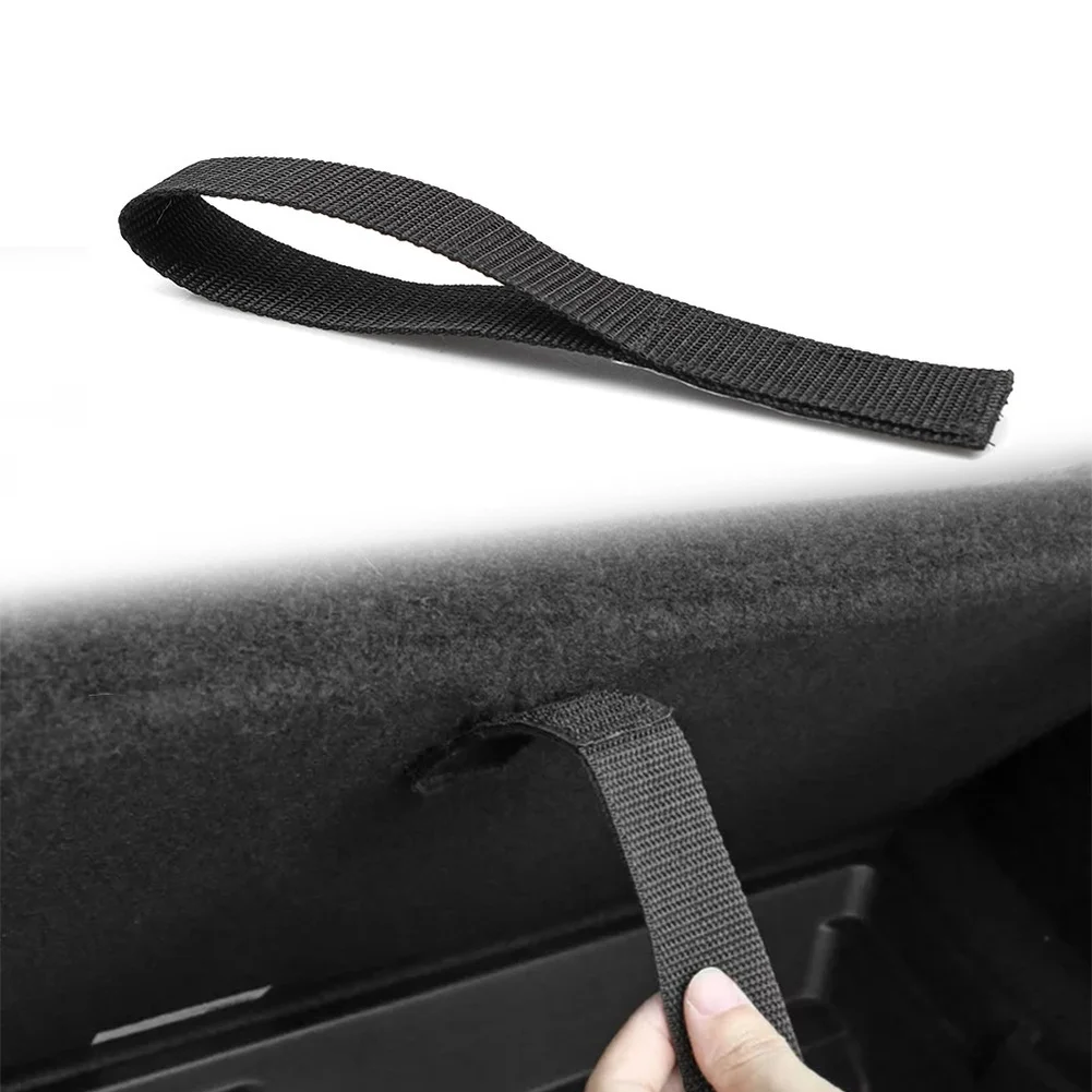 Compact Nylon Trunk Cover Pull Rope Interior Handle For Tesla Model Y, Efficient Cargo Organization Tool