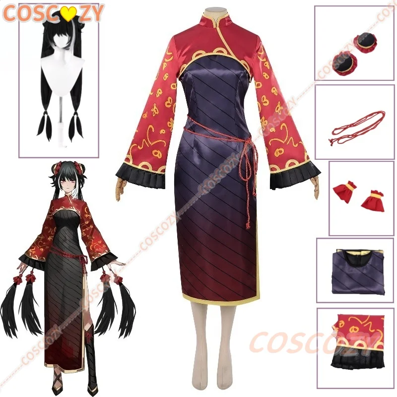 Limbus Cosplay Anime Limbus Jia Xichun Cosplay Costume Wig The Dream Ending Cheongsam Outfits Halloween Party Uniform Suit Women