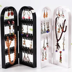 120/240holes Plastic Clear Earrings Studs Display Rack Folding Screen Earring Jewelry Display Stand Holder Storage Box Board