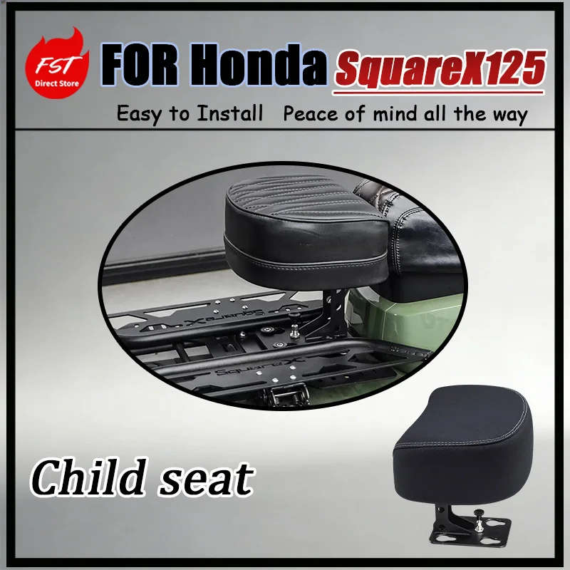 For Honda Zoomer SquareX125 Child Seat Pad Center-Mounted Quick-Release Design with Rounded Corners Anti-Collision Water-Resista