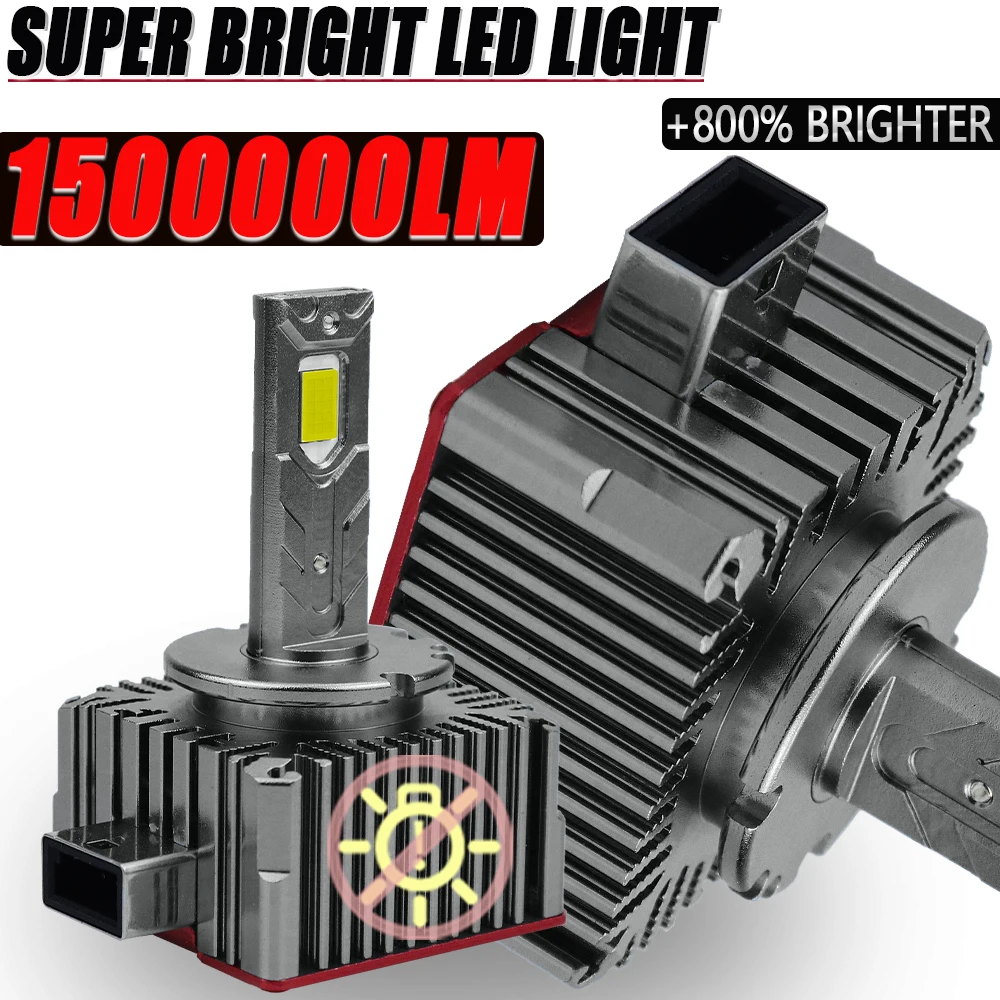 D1S D3S LED لمبة لسيارة العلوي D2S D4S D8S أضواء CANBUS توربو 1500000LM رقائق CSP على الوجهين السوبر مشرق مصباح تلقائي 12 فولت 24 فولت