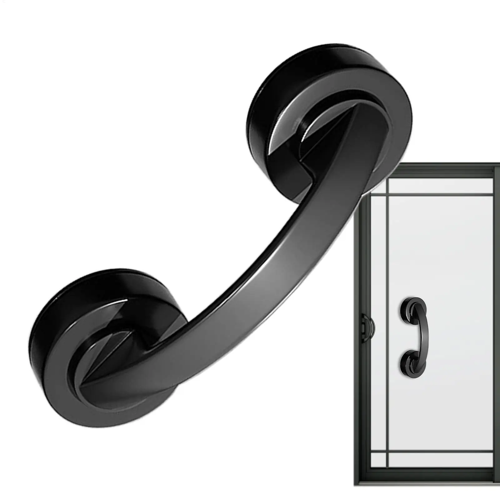 Suction Cup Shower Handle Glass Door Handle No Drilling Grip Wand Push Pull Helper Strong Vacuum Grab Puller Wall Handrail