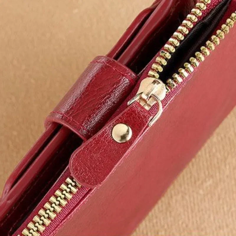 أزياء خمر تتفاعل حجب المرأة المحفظة جلد طبيعي أضعاف سستة المحفظة حامل بطاقة الائتمان محفظة نسائية للعملات المعدنية المحفظة للنساء