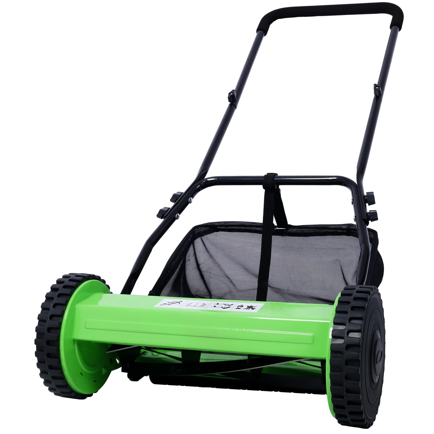 16-Inch 5-Blade Push Reel Lawn Mower with Grass Catcher, GREEN COLOR