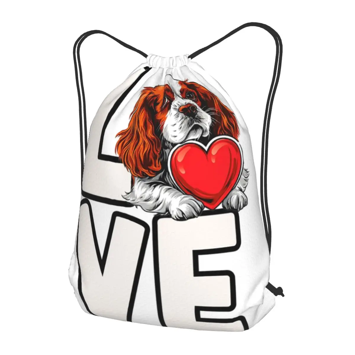 

Cavalier King Charles Spaniel Dog Love Backpacks Multi-function Drawstring Bags Sports Bag Book Bags for Man Woman Students