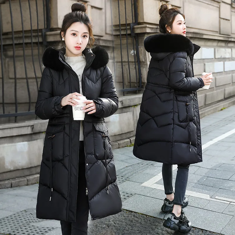 Winter Down Cotton Snow Wear Overcoat Thicke Warm Jackets New Loose Cotton Padded Coat Winter Hooded Long Parkas Women Outerwear