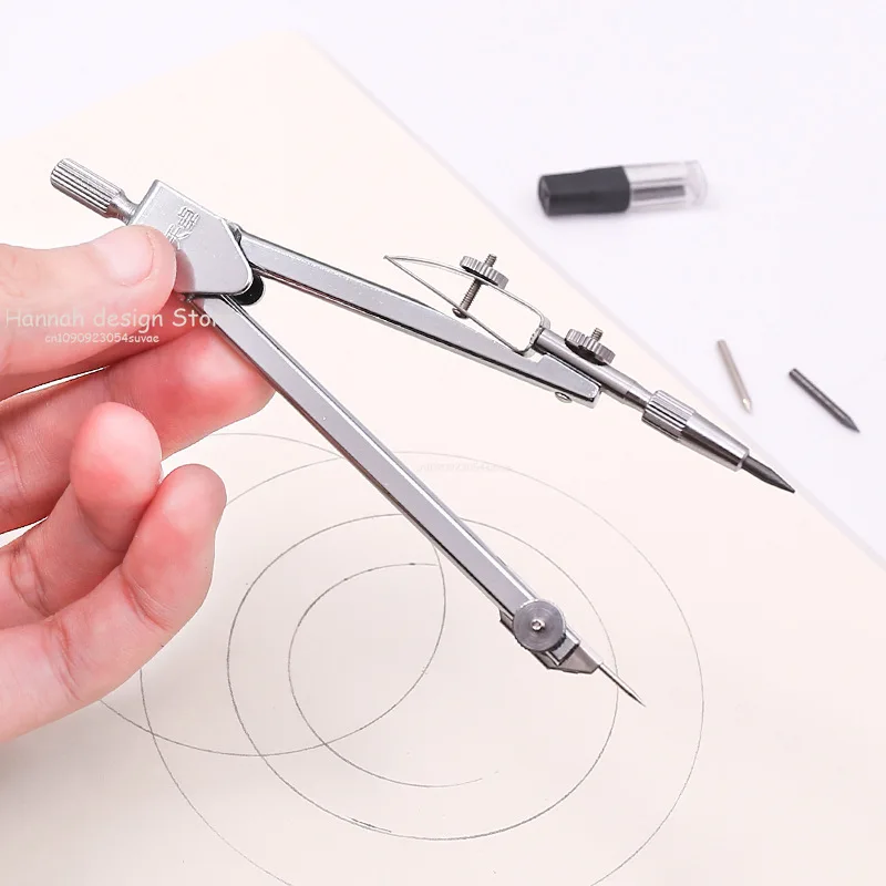 Stainless Steel Drawing Compass Math Geometry Tools for Circles Office School Supplies for Student Stationery (Included Box)