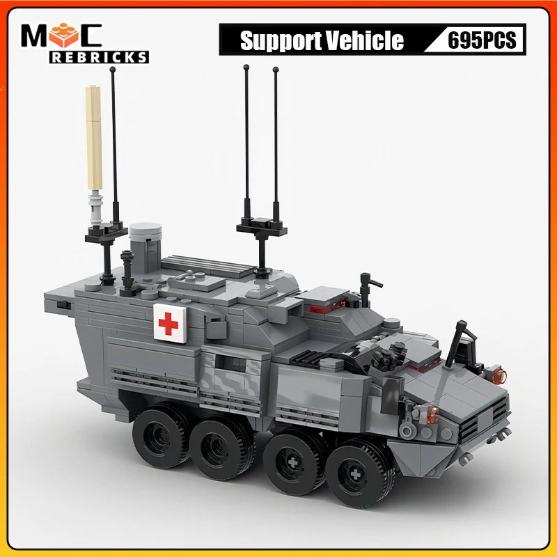 

Military Armoured Combat Vehicle Canadian Army Medevac Support Trucks MOC Technology Building Blocks Kids Bricks Toys Xmas Gifts