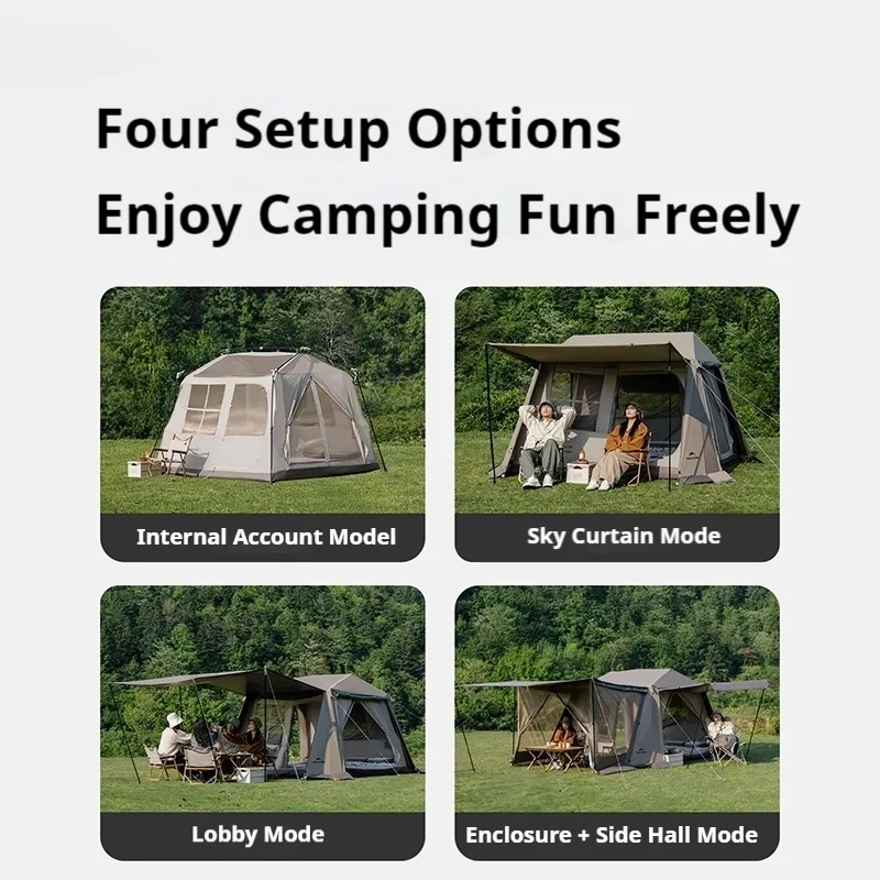 High Quality Automatic Rooftop Tent Waterproof Ventilated Large Space Portable Family Camping Shelter