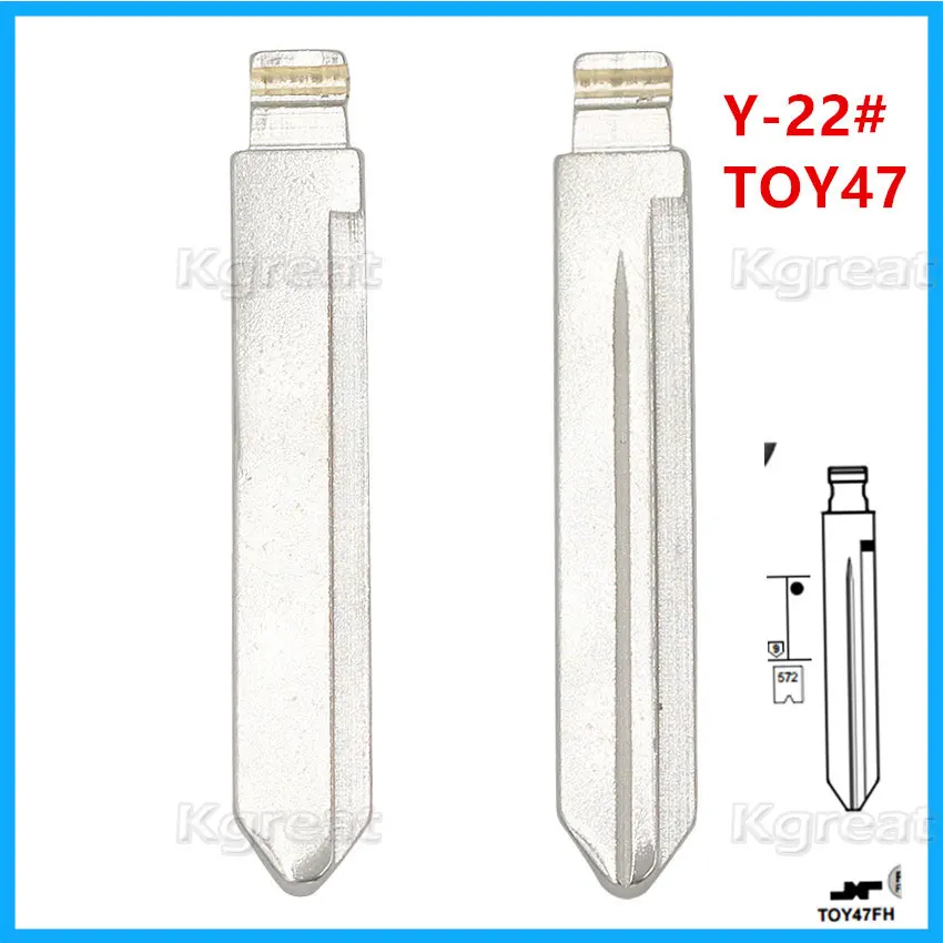 10pcs Y-22# KD Key Blade Y22 TOY47 Metal Uncut Blank Flip Remote Car Key Blade for Toyota Corolla for Keydiy KD Xhorse VVDI