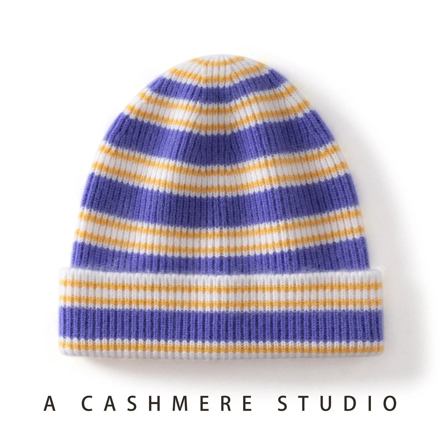 MERRILAMB Unisex Baby Cashmere Knitted Hat Winter Outdoor Casual Soft Warm Colour Striped Beanies Cute Caps for Boys And Girls
