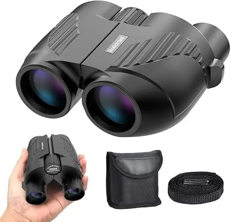 

20X25 Compact Binoculars for Adults, Waterproof with Large Eyepiece, Easy Focus for Bird Watching, Hiking, Concert in Black