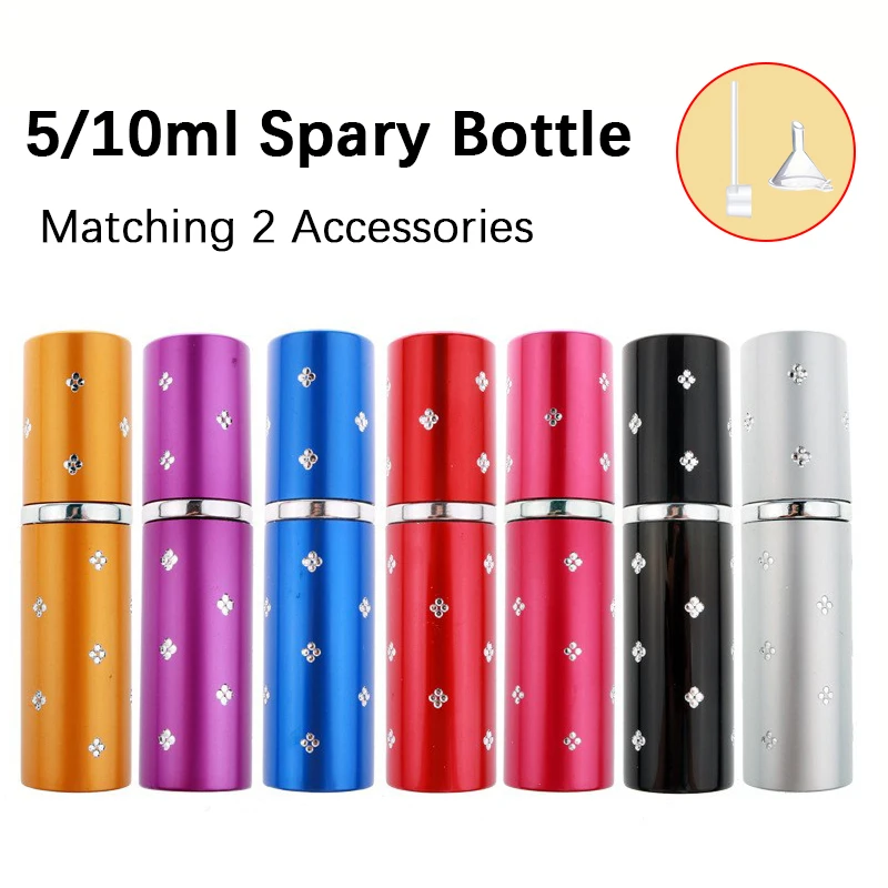 Botella de Perfume en Spray de 5ml 10ml con Diseño de Flor de Ciruelo, Botella Portátil para Cosméticos Líquidos de Viaje