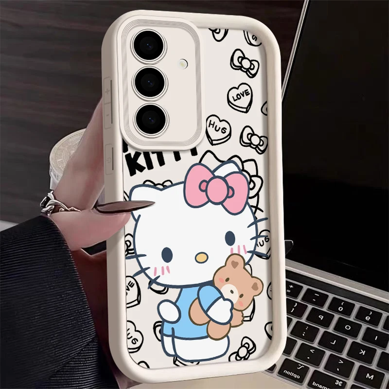 Sanrio Love Cute Hello Kitty Kawaii Creative Phone Case For Samsung A 14 15 S 21 22 23 24 25 35 52 53 54 5G Plus Y2K Lucky Cover