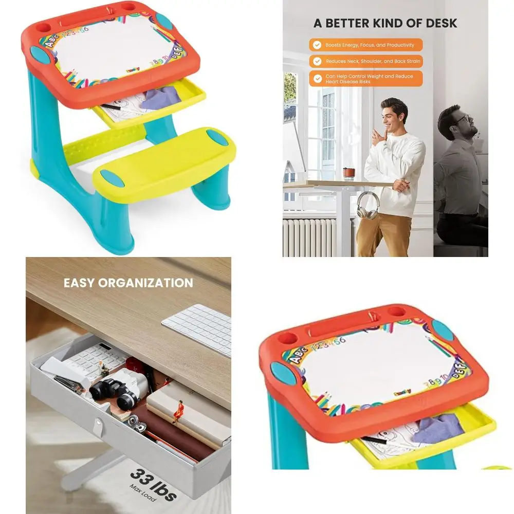 Wireless Charging Modern 47 Home Office Desk with Sturdy Writing Surface for Study and Work