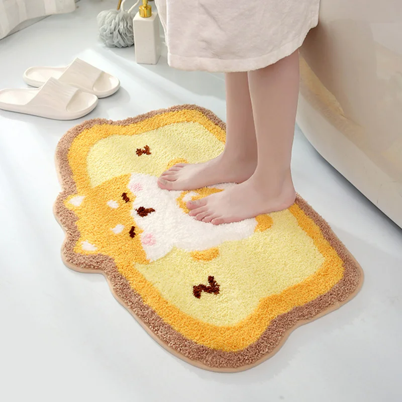 Soft Non-Slip Carpet Cute Bathroom Bath Mat Plush Microfiber Super Absorbent Door Mat Wear-Resistant Bedroom Kitchen Rugs