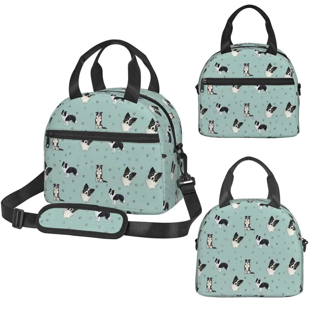 Border Collie Insulated Lunch Bag for Kids School Cooler Thermal Box Tote Leakproof Lunch Boxes