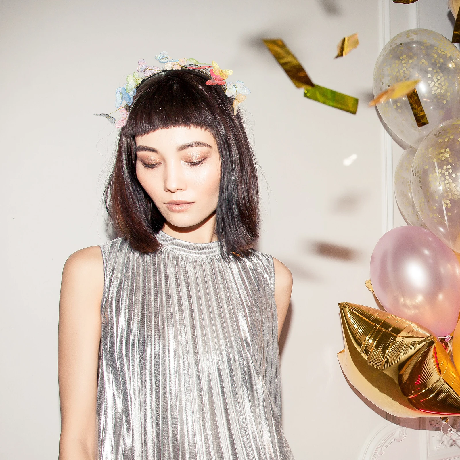 

14, красочные повязки на голову с бабочками, женские безопасные, не выцветающие, прочные аксессуары для свадьбы, дня рождения, выпускного вечера, повязка для волос, подарки