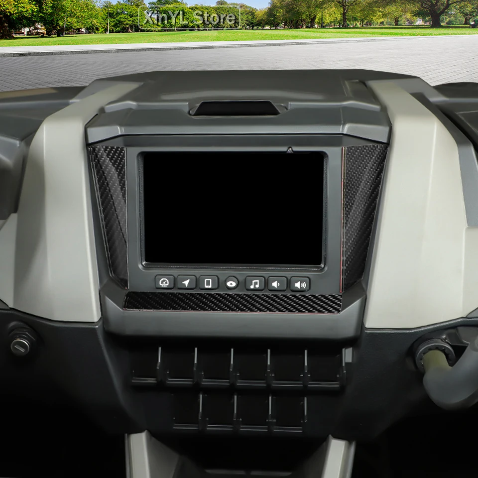 UTV Carbon Fiber Display Panel Trim Sticker For Polaris RZR PRO XP Uitimate 2021Up Accessories