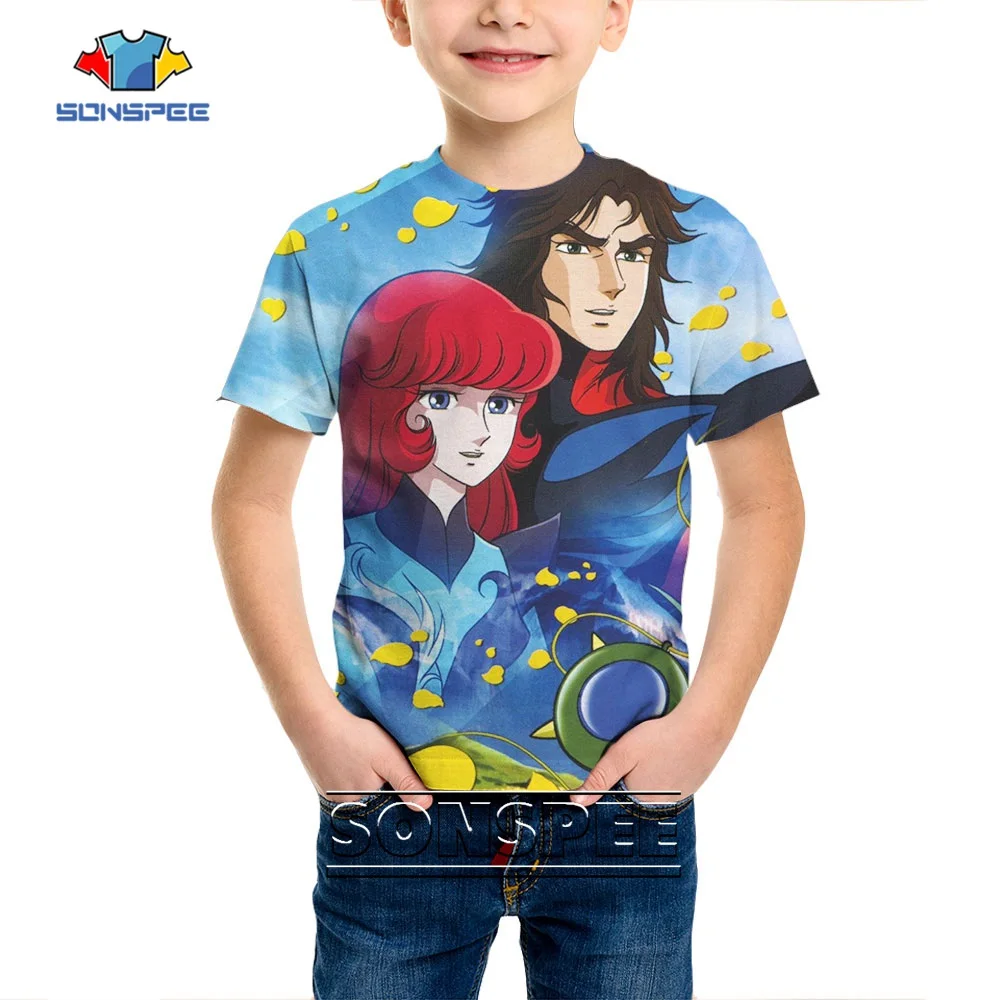 SONSPEE New 3D Print Child T-shirt O-neck Hip Hop Goldorak Clothing Kids Child Cartoon Tops Vintage Anime Shirts Pullover