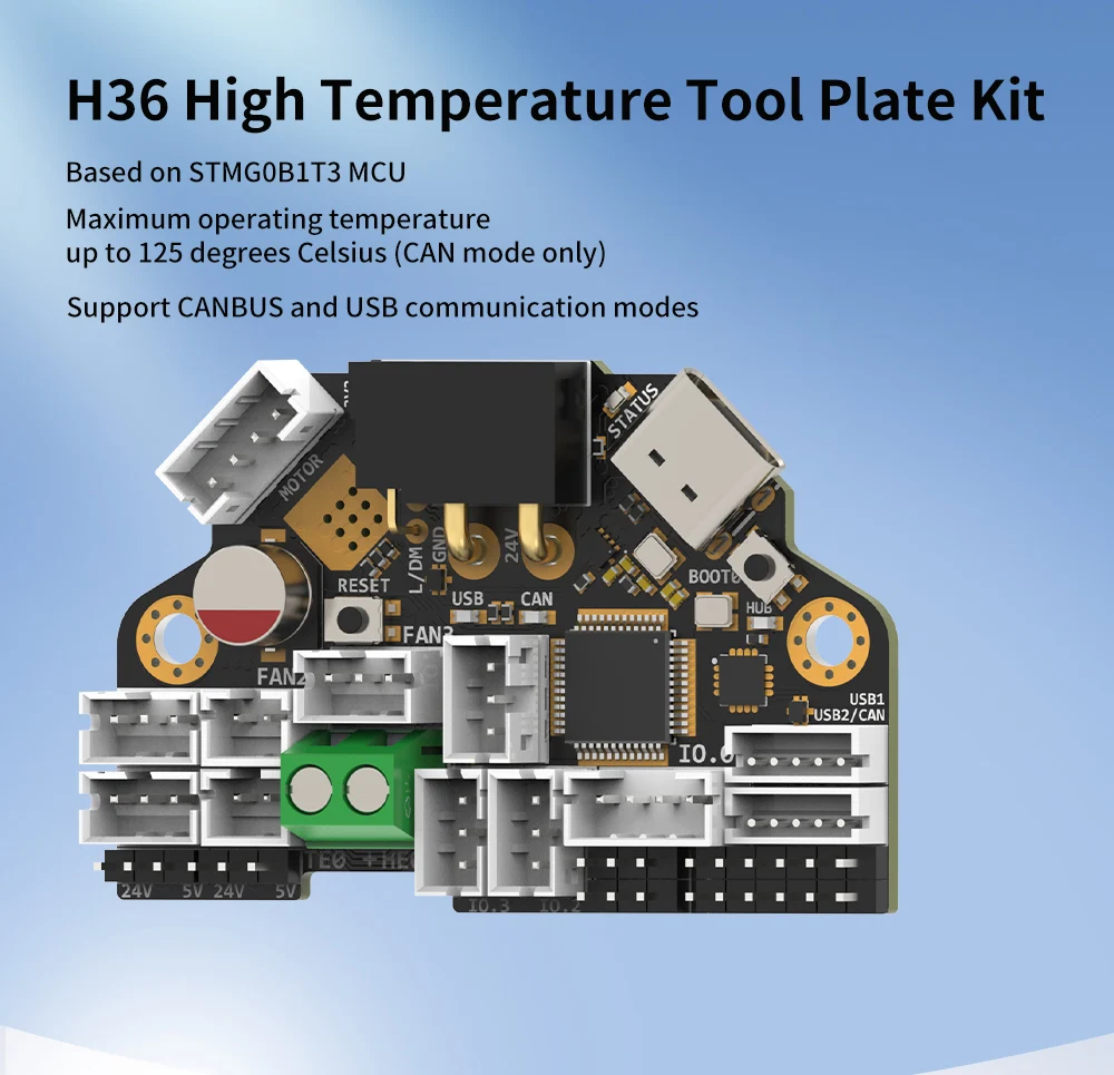 FYSETC H36 V2 Combo Hochtemperaturbeständiges Klipper Canbus Tool Board Kompatibel mit NEMA14/36mm Motor Onboard TMC2209 – Detail 1