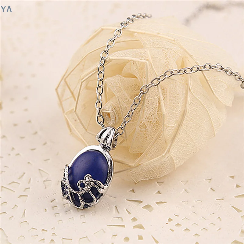 【SA】1PC Film The Vampire Diaries Katherine Fashion Anti-sunlight Lapis Lazuli Pendant Necklace