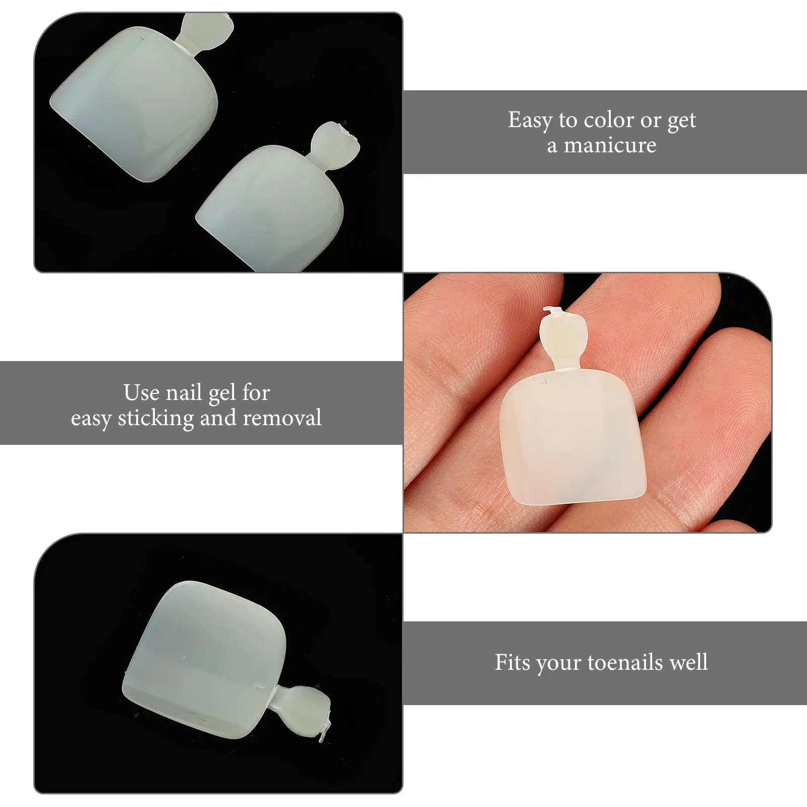 

500 Pcs Artificial Nail Supplies Tips Press on Para Pies Toenail Toenails Fake Manicure