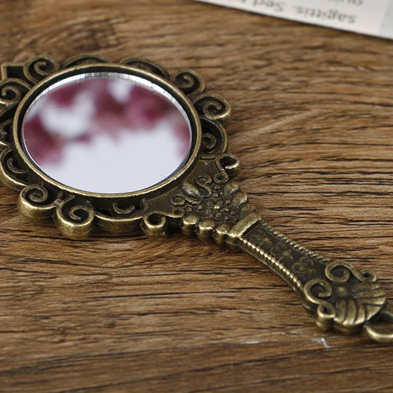 

Vintage Metal Frame Mirror for1:6Dollhouse-Antique Bathroom Furniture Miniature with Real Glass,Doll Accessory