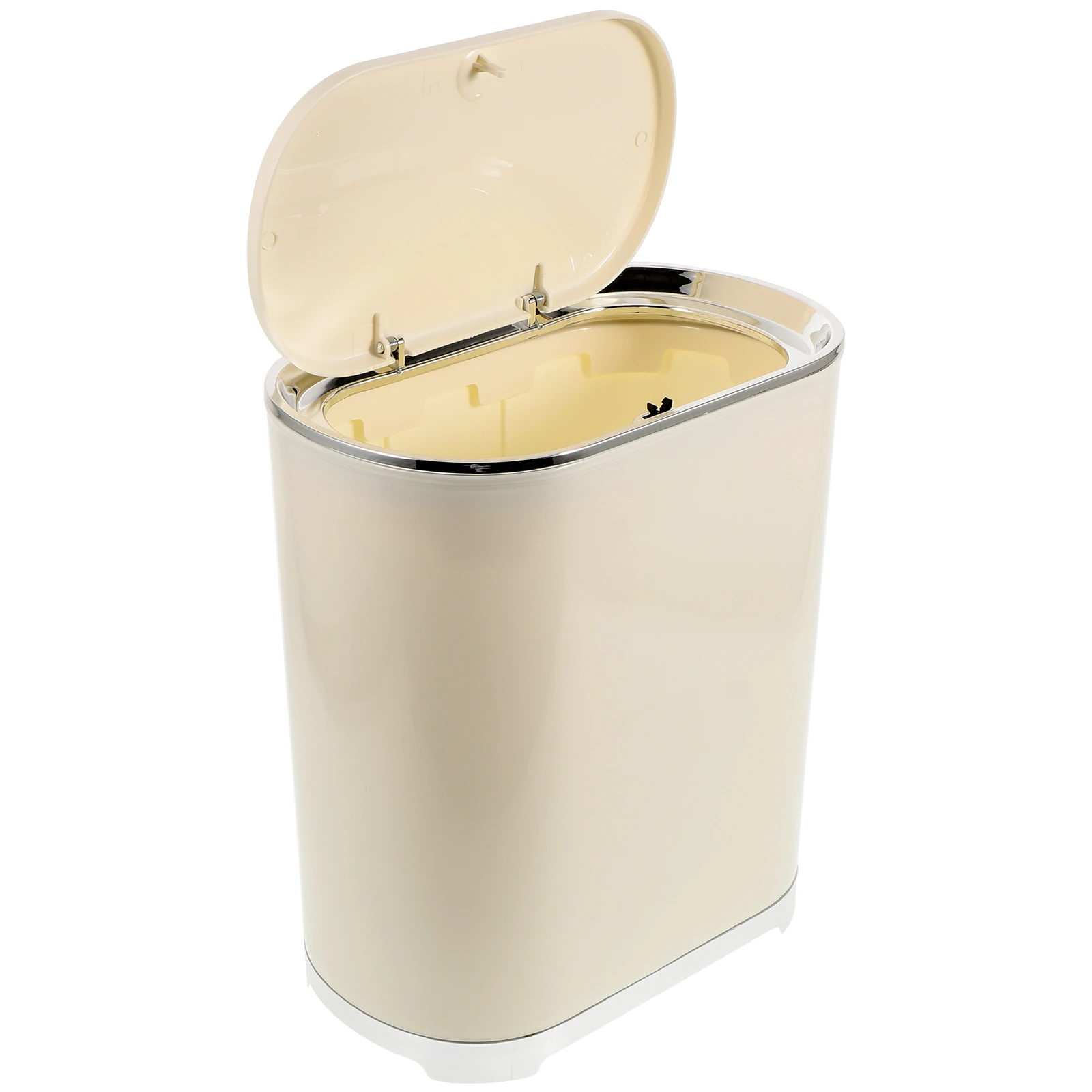 

Trash Cans Household Kitchen Bathroom Bedroom Press Type Waste Bin Lidded Garbage Can Slim Gap Container PP Material Fall