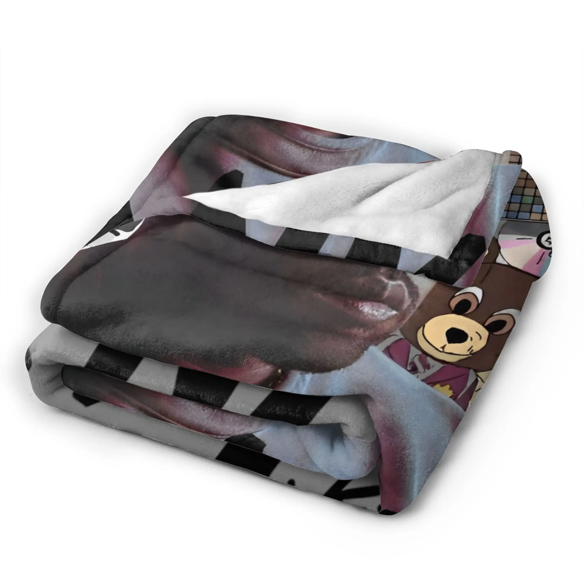 Kanye West Deken Flanel Lente Herfst Rapper Multifunctionele Superzachte Gooi Dekens voor Sofa Auto Spreien