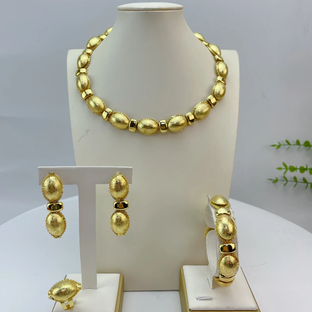 

Simple Brazilian Dubai Jewelry Classic Necklace Fine Jewelry Sets for Women Party FHK29128