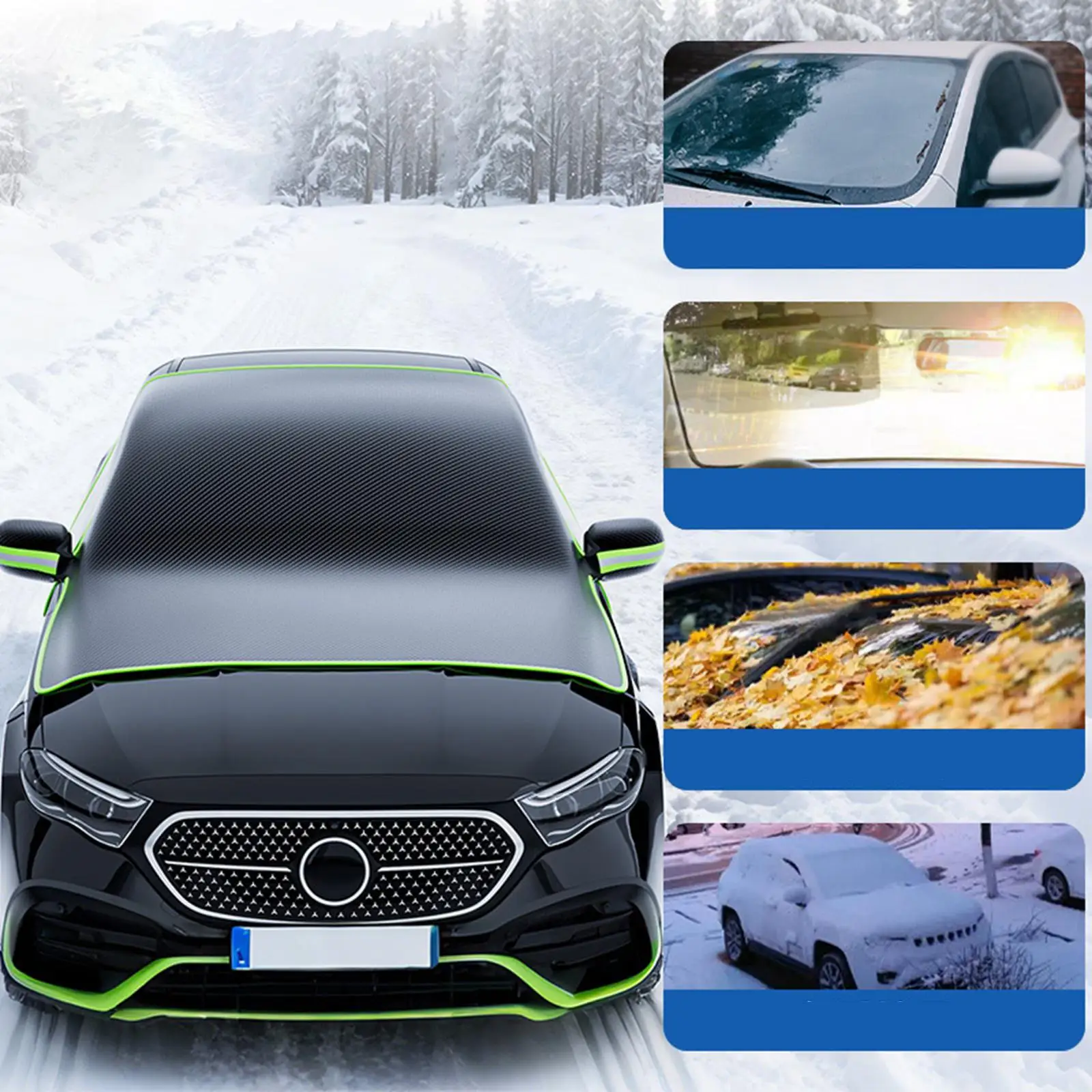 

Car Windshield Snow Cover Wear Resistant Oxford Cloth Protector Universal Car Exterior Cover for Winter and Summer
