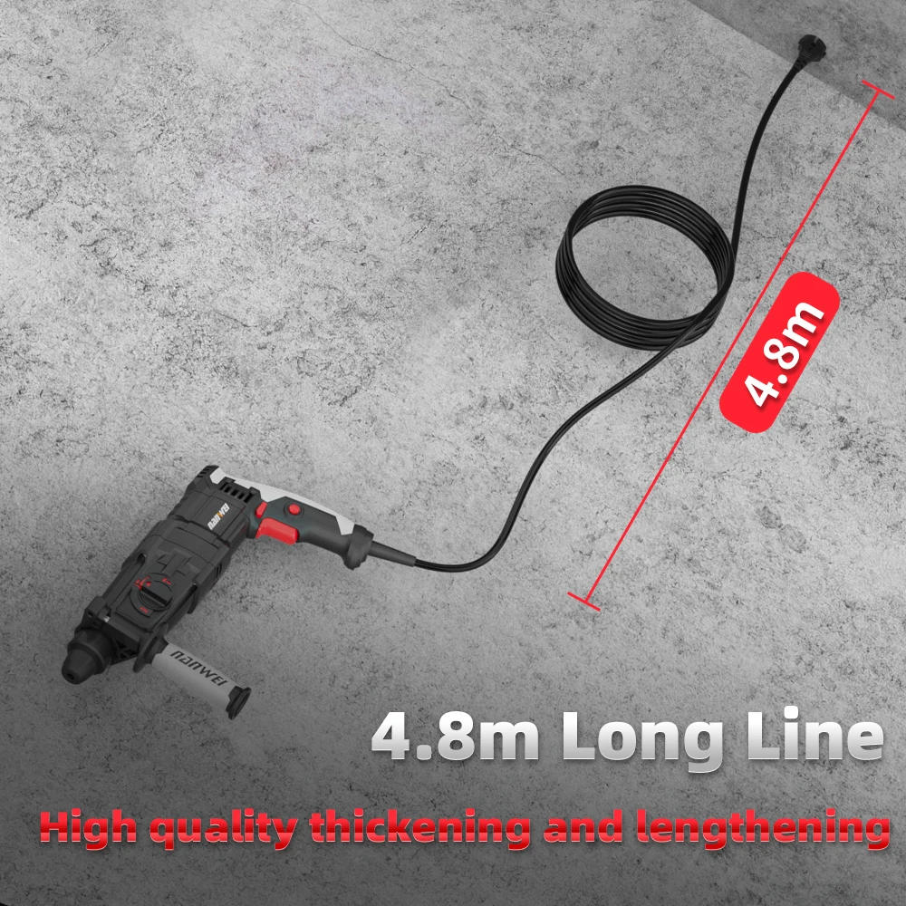 Imagem -05 - Nanwei-martelo Elétrico Leve Grau Industrial Broca de Impacto Martelo Elétrico Dupla Utilização Multi Função