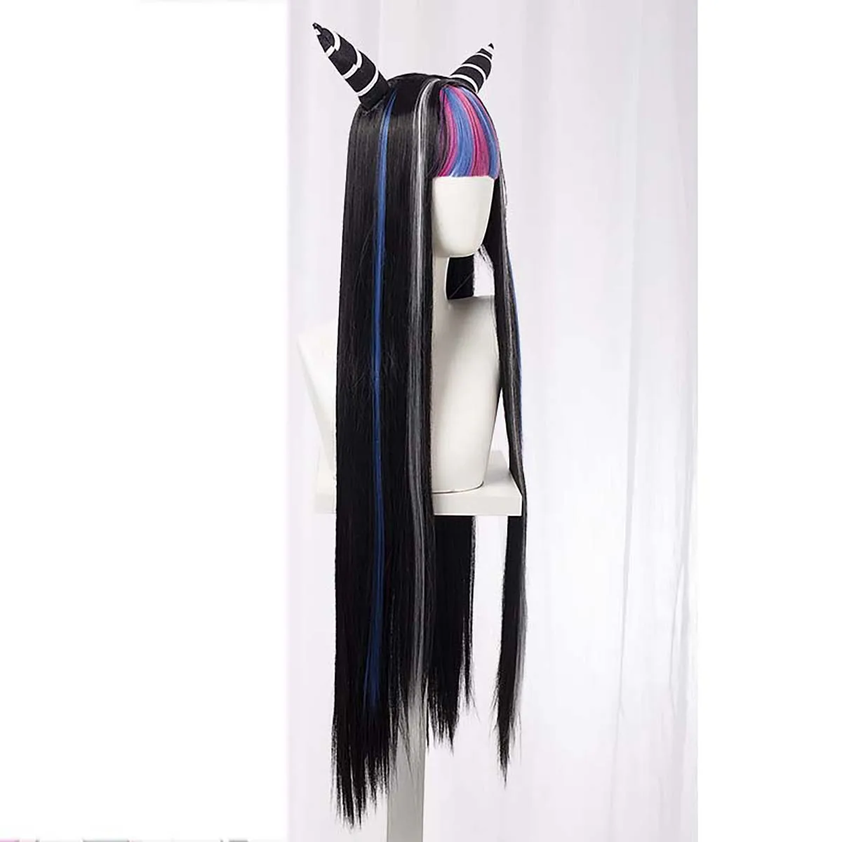 Mulher Halloween Carnaval Traje Adereços Anime Dangan Ronpa Mioda Ibuki Peruca Longa