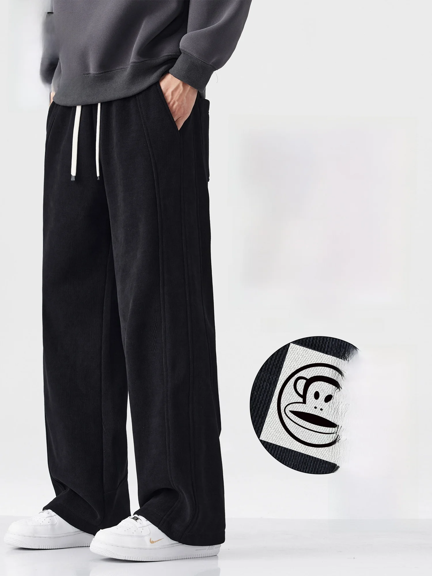 

Зимние утепленные вельветовые брюки Paul Frank прямого кроя для мужчин: новые свободные длинные брюки в городском стиле