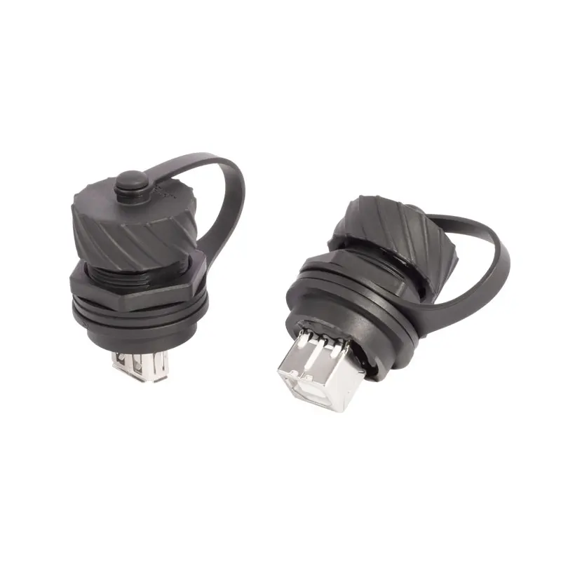 Embedded Panel Mount Bayonet Front Nut Mount TYPE-B Solder Type Female Waterproof Connector for Industrial/Automotive Equipment